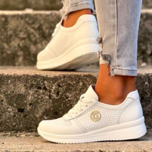 Ultralekkie sportowe buty DEBORA WHITE skóra naturalna