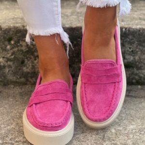 Lekkie jak piórko mokasyny slip on ALTESSA PINK skóra naturalna