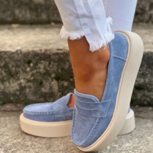 Lekkie jak piórko mokasyny slip on ALTESSA BLUE skóra naturalna