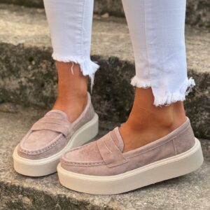 Lekkie jak piórko mokasyny slip on ALTESSA BEIGE skóra naturalna