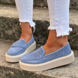 Lekkie jak piórko mokasyny slip on ALTESSA BLUE skóra naturalna