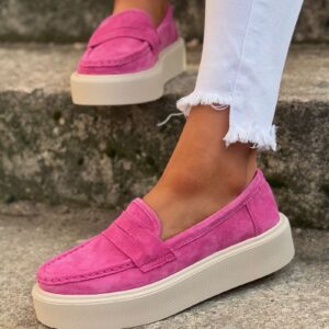 Lekkie jak piórko mokasyny slip on ALTESSA PINK skóra naturalna