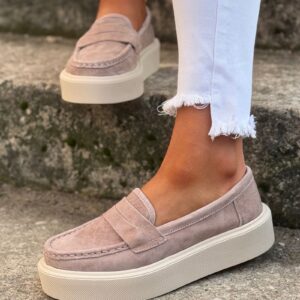 Lekkie jak piórko mokasyny slip on ALTESSA BEIGE skóra naturalna