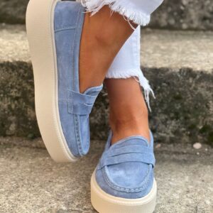 Lekkie jak piórko mokasyny slip on ALTESSA BLUE skóra naturalna