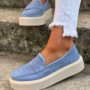 Lekkie jak piórko mokasyny slip on ALTESSA BLUE skóra naturalna