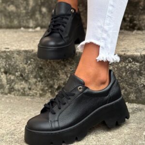 Lekkie sneakersy CANNES LUXE BLACK skóra naturalna