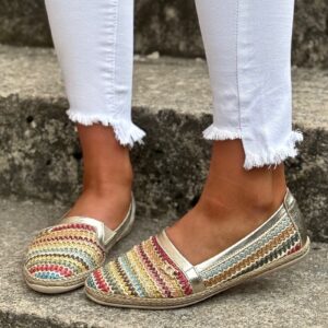 Luksusowe skórzane espadryle MULTI VEDA ORO