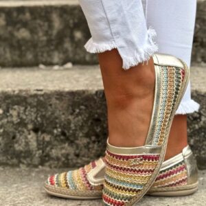 Luksusowe skórzane espadryle MULTI VEDA ORO