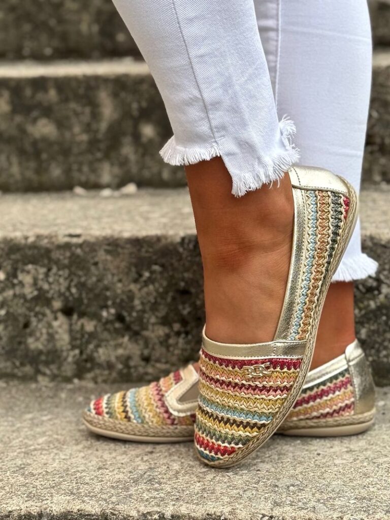 Luksusowe skórzane espadryle MULTI VEDA ORO - obrazek 3