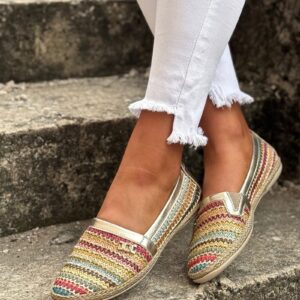 Luksusowe skórzane espadryle MULTI VEDA ORO