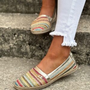 Luksusowe skórzane espadryle MULTI VEDA ORO